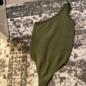 Urban Outfitters Green One-Shoulder BodySuit